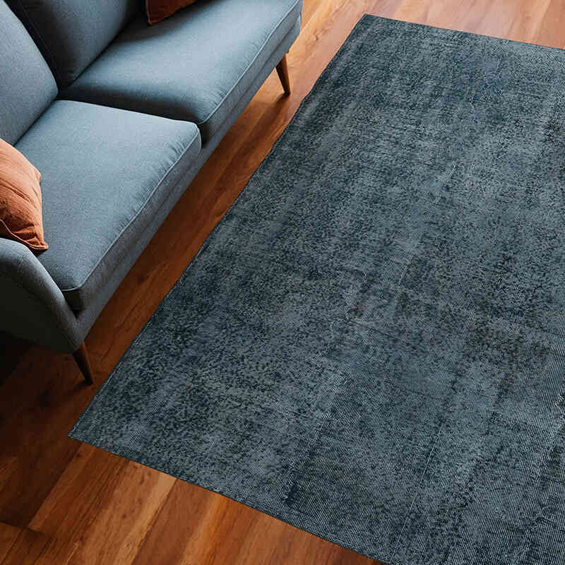 Over-dyed Vintage Hand-Knotted Turkish Rug - 6' 3" x 7' 7" (75" x 91") - K0066103