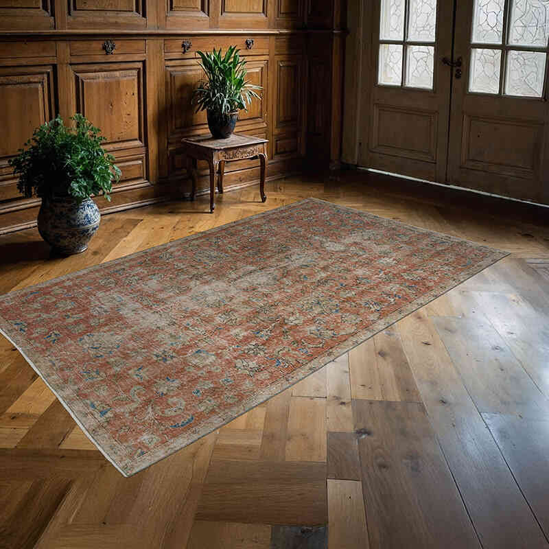 Vintage Turkish Hand-Knotted Rug - 4' 7" x 7' 9" (55" x 93") - K0066104