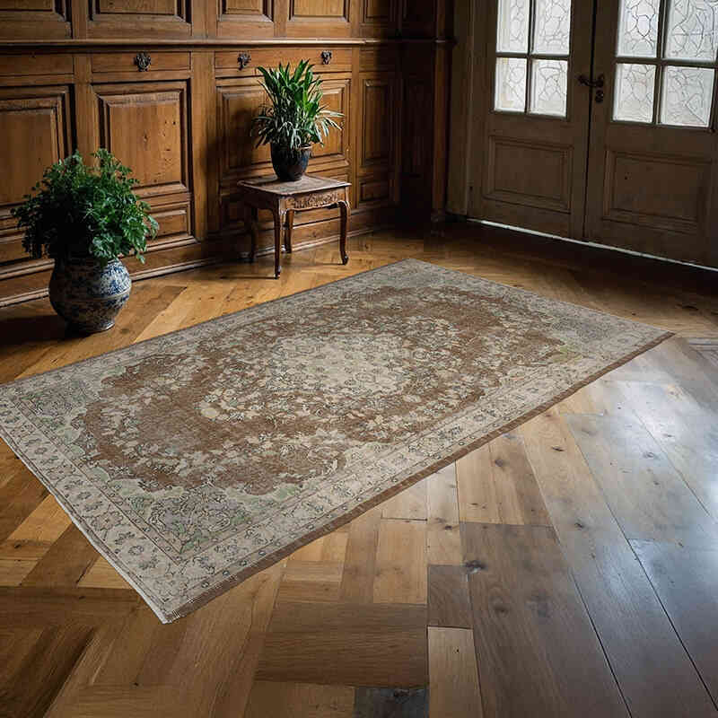 Alfombra Vintage Turca Anudada a Mano - 154 cm x 260 cm - K0066112