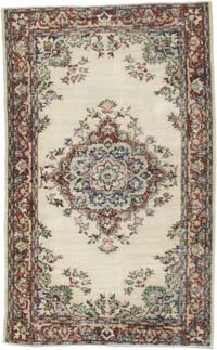 Alfombra Vintage Turca Anudada a Mano - 133 cm x 213 cm