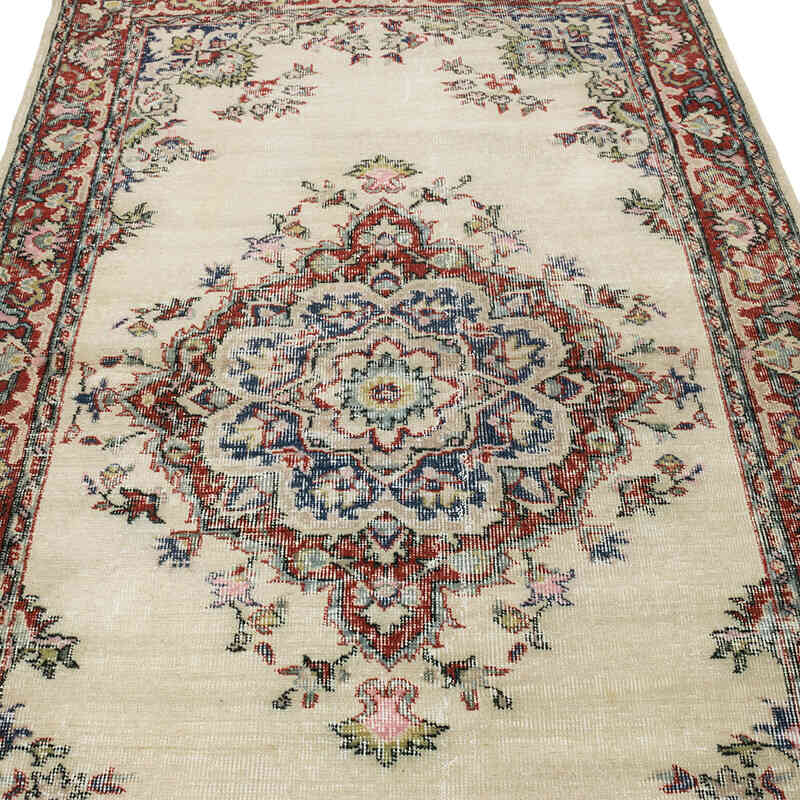 Alfombra Vintage Turca Anudada a Mano - 133 cm x 213 cm - K0066116