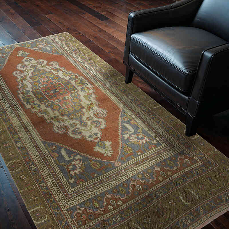 Vintage Turkish Hand-Knotted Rug - 4' 2" x 7' 3" (50" x 87") - K0066141