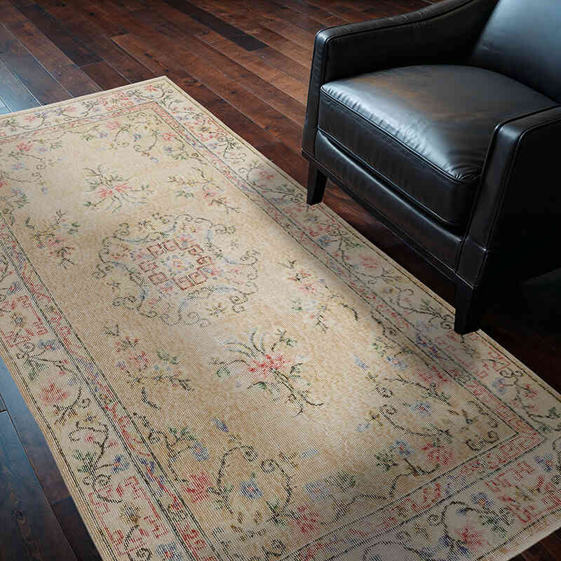 Alfombra Vintage Turca Anudada a Mano - 115 cm x 207 cm - K0066148