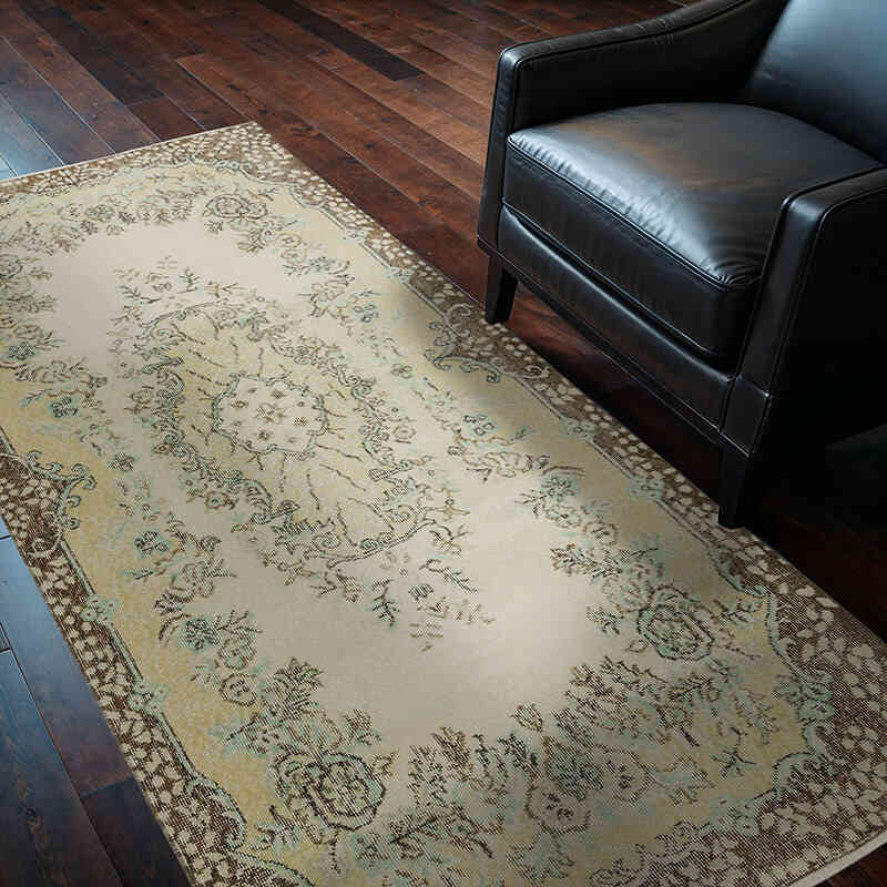 Vintage Turkish Hand-Knotted Rug - 3' 9" x 7' 2" (45" x 86") - K0066159