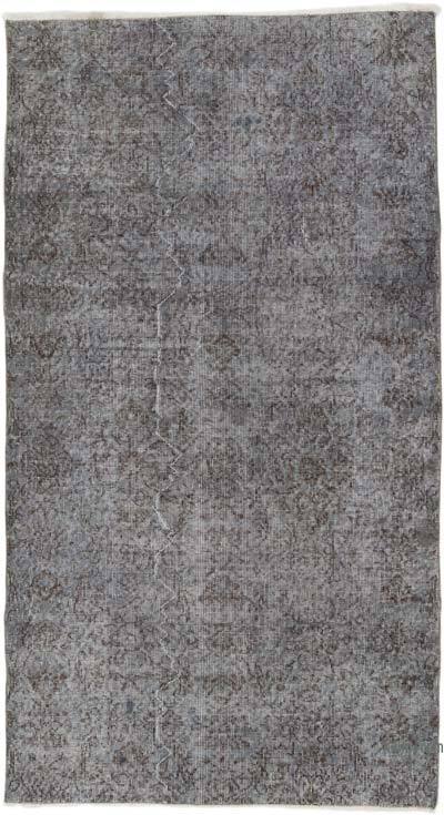 Boyalı El Dokuma Vintage Halı - 114 cm x 207 cm