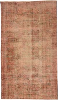 Alfombra Turca Vintage Sobre-teñida - 111 cm x 194 cm