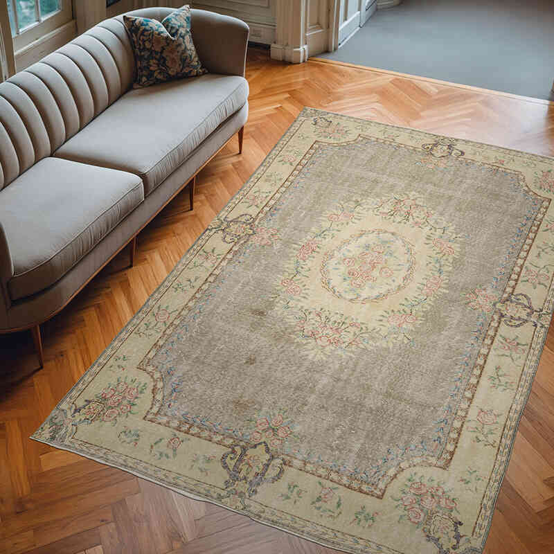 Vintage Turkish Hand-Knotted Rug - 6' 8" x 9' 10" (80" x 118") - K0066246