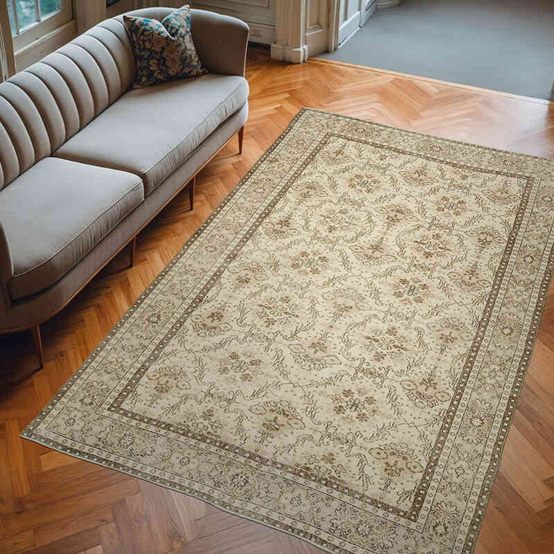 Vintage Turkish Hand-Knotted Rug - 6' 2" x 9' 5" (74" x 113") - K0066251