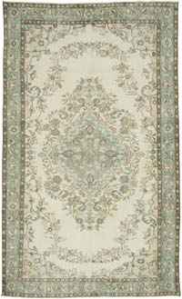 Vintage Turkish Hand-Knotted Rug - 5' 11" x 9' 11" (71" x 119")