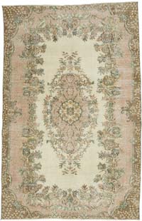 Vintage Turkish Hand-Knotted Rug - 5' 7" x 8' 7" (67" x 103")
