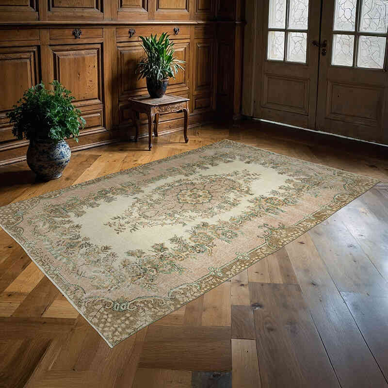 Alfombra Vintage Turca Anudada a Mano - 170 cm x 262 cm - K0066282