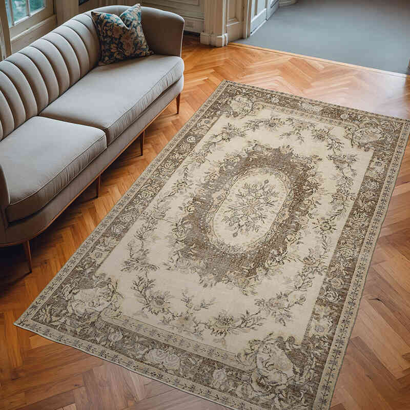 Alfombra Vintage Turca Anudada a Mano - 182 cm x 295 cm - K0066293