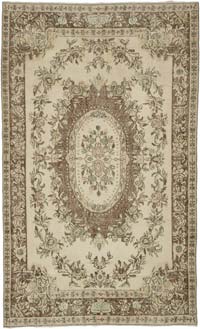Vintage Turkish Hand-Knotted Rug - 5' 8" x 9' 2" (68" x 110")