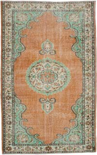 Vintage Turkish Hand-Knotted Rug - 5' 9" x 9' 1" (69" x 109")