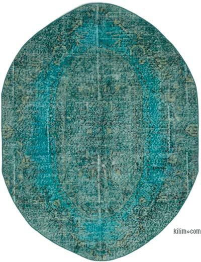 Boyalı El Dokuma Vintage Halı - 111 cm x 146 cm