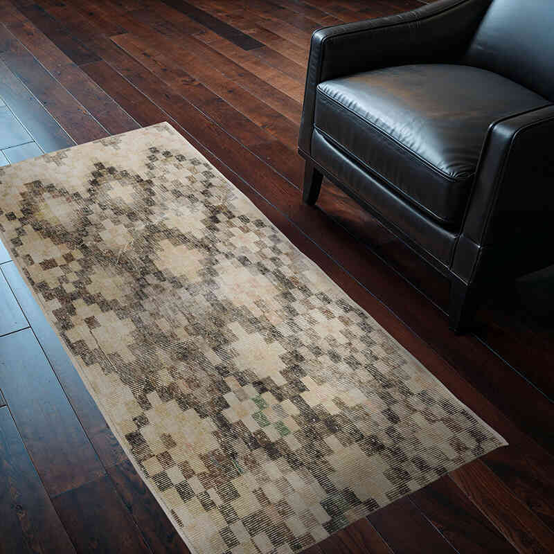 El Dokuma Vintage Halı - 90 cm x 175 cm - K0066346