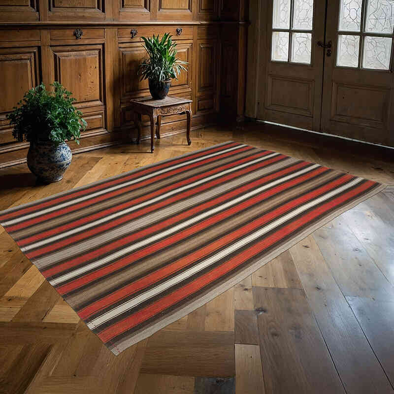 Alfombra Vintage Anatolian Kilim - 157 cm x 243 cm - K0066365