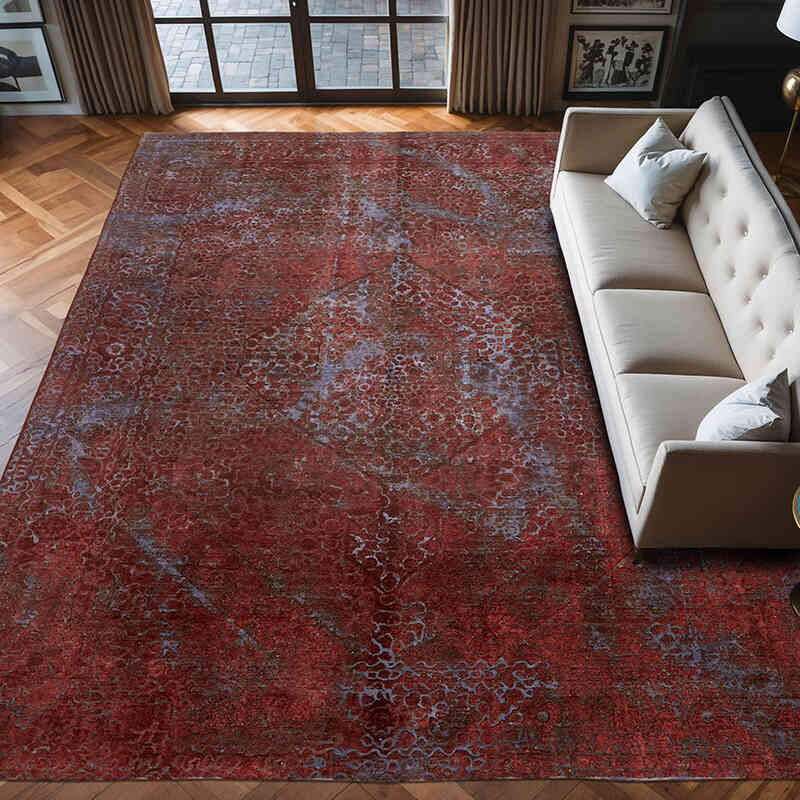 Over-dyed Vintage Hand-Knotted Oriental Rug - 9' 9" x 12' 6" (117" x 150") - K0066404