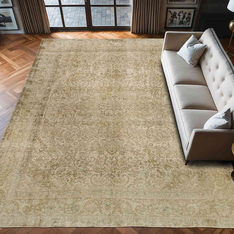 Vintage Hand-Knotted Oriental Rug - 9' 4" x 12' 6" (112" x 150") - K0066409