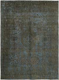 Over-dyed Vintage Hand-Knotted Oriental Rug - 9' 8" x 12' 9" (116" x 153")