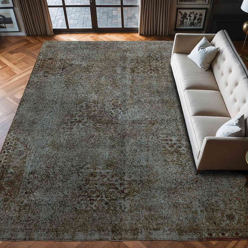Over-dyed Vintage Hand-Knotted Oriental Rug - 9' 8" x 12' 5" (116" x 149") - K0066463