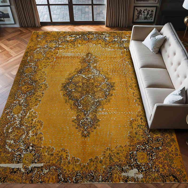 Over-dyed Vintage Hand-Knotted Oriental Rug - 9' 8" x 13' 3" (116" x 159") - K0066475