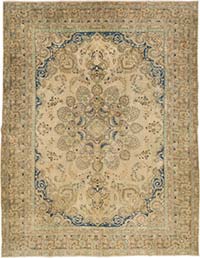 Vintage Hand-Knotted Oriental Rug - 9' 4" x 12' 2" (112" x 146")