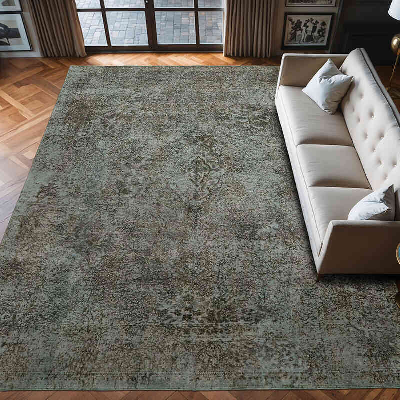 Over-dyed Vintage Hand-Knotted Oriental Rug - 9' 5" x 12' 7" (113" x 151") - K0066482