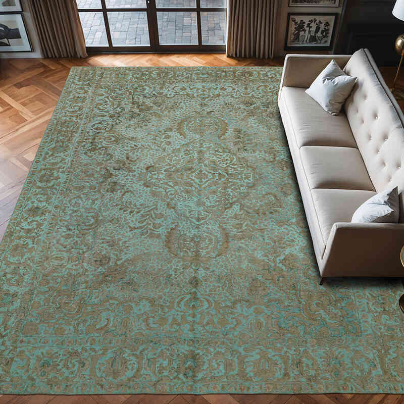 Over-dyed Vintage Hand-Knotted Oriental Rug - 9' 7" x 12' 5" (115" x 149") - K0066505