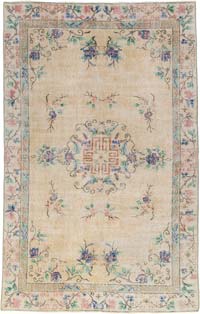 Vintage Turkish Hand-Knotted Rug - 5' 9" x 8' 11" (69" x 107")