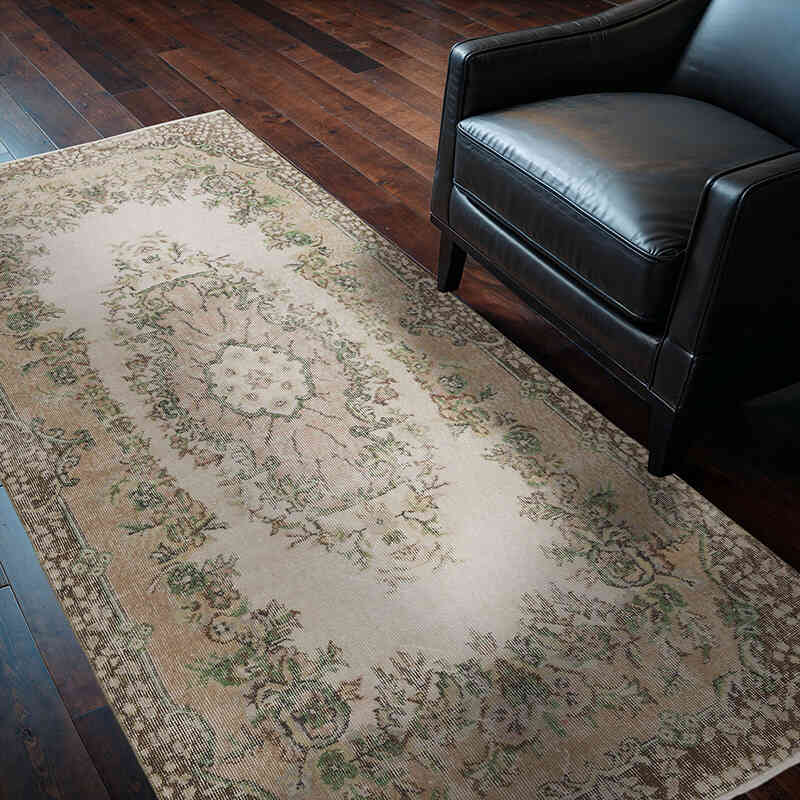 Vintage Turkish Hand-Knotted Rug - 3' 8" x 6' 11" (44" x 83") - K0066585