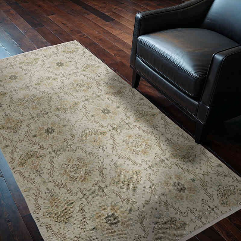 Alfombra Vintage Turca Anudada a Mano - 122 cm x 201 cm - K0066595