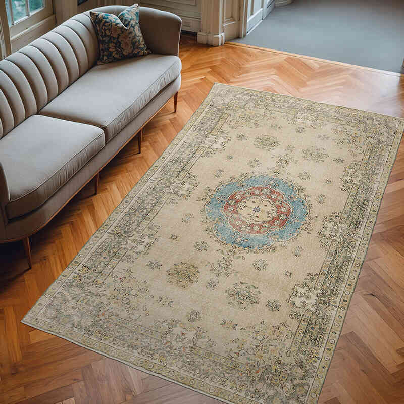 Vintage Turkish Hand-Knotted Rug - 5' 9" x 9' 7" (69" x 115") - K0066597