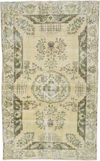 Vintage Turkish Hand-Knotted Rug - 5' 9" x 9' 3" (69" x 111")