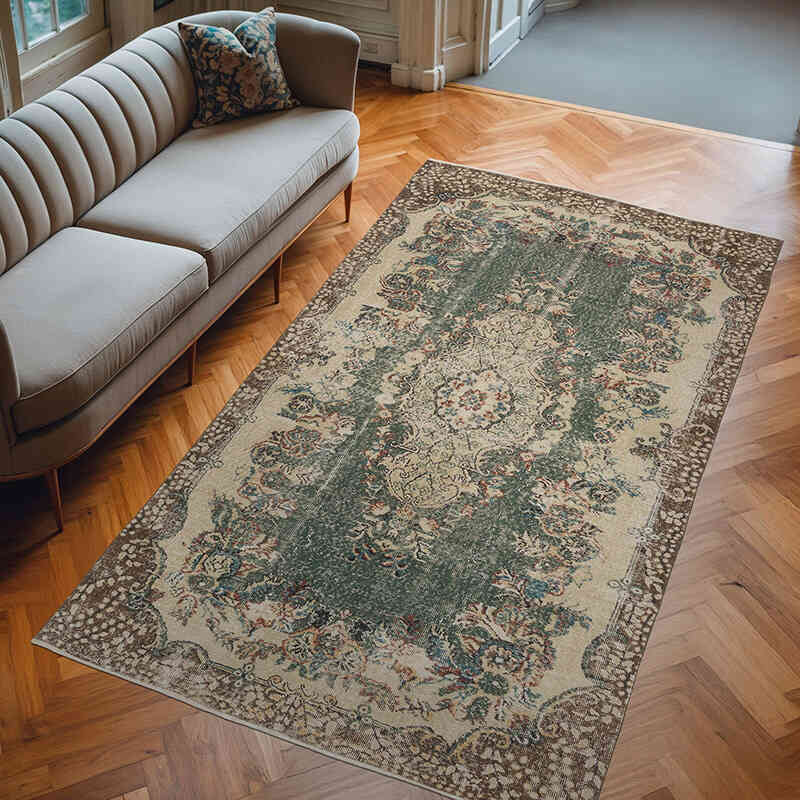 Alfombra Vintage Turca Anudada a Mano - 173 cm x 298 cm - K0066604