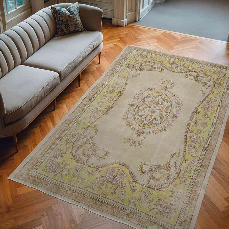 Alfombra Vintage Turca Anudada a Mano - 204 cm x 307 cm - K0066611