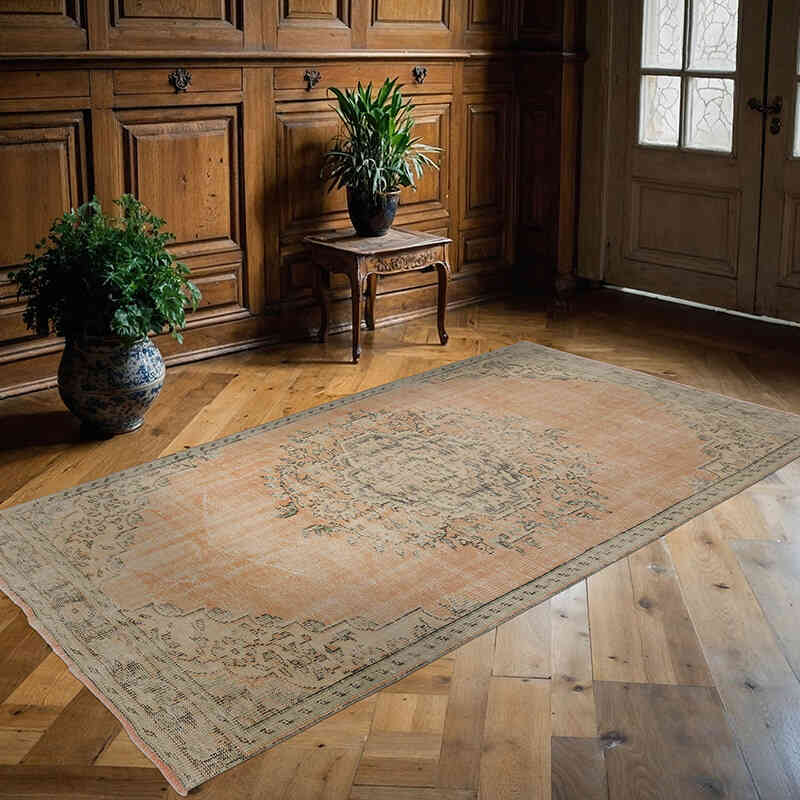 Alfombra Vintage Turca Anudada a Mano - 145 cm x 265 cm - K0066613