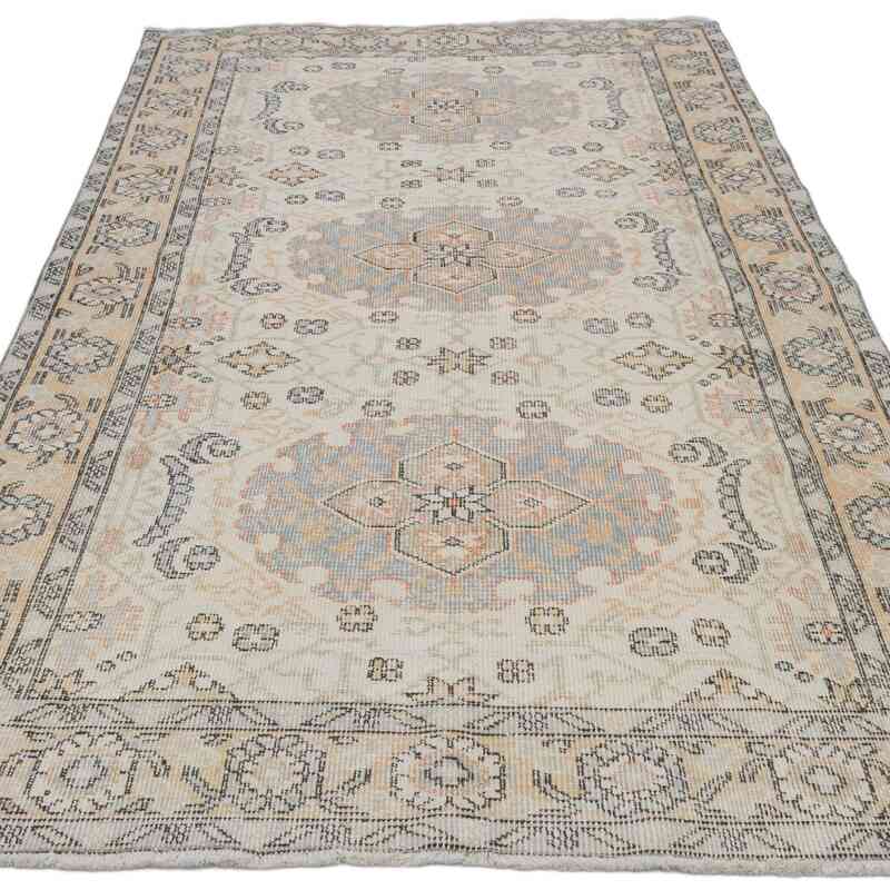 Alfombra Vintage Turca Anudada a Mano - 122 cm x 227 cm - K0066636