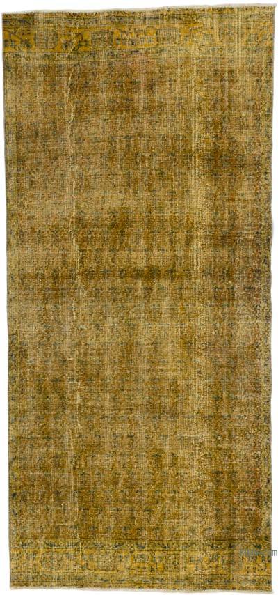 Boyalı El Dokuma Vintage Halı - 115 cm x 246 cm