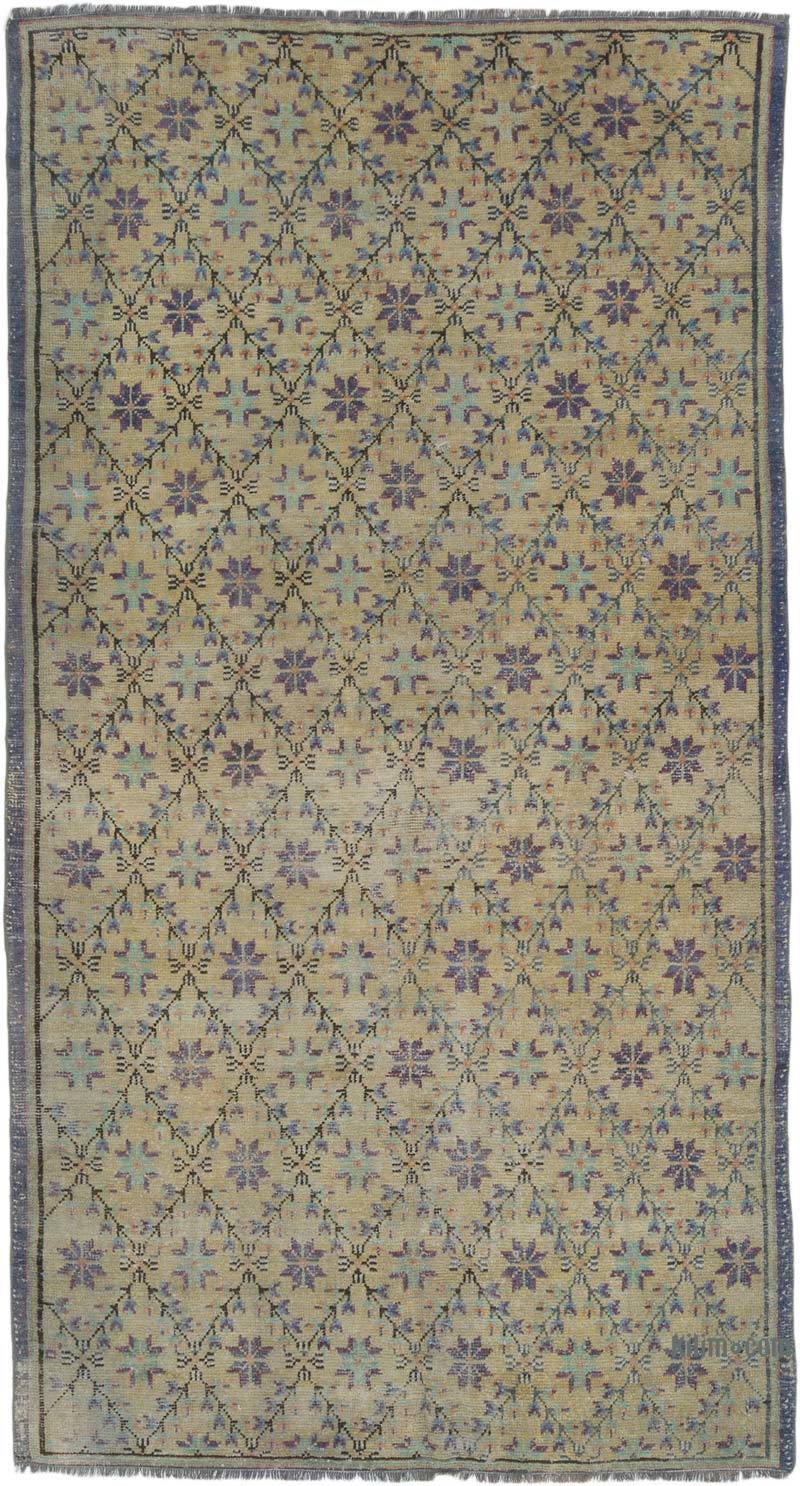 Vintage Turkish Hand-Knotted Rug - 4' 7" x 8' 6" (55" x 102") - K0066669