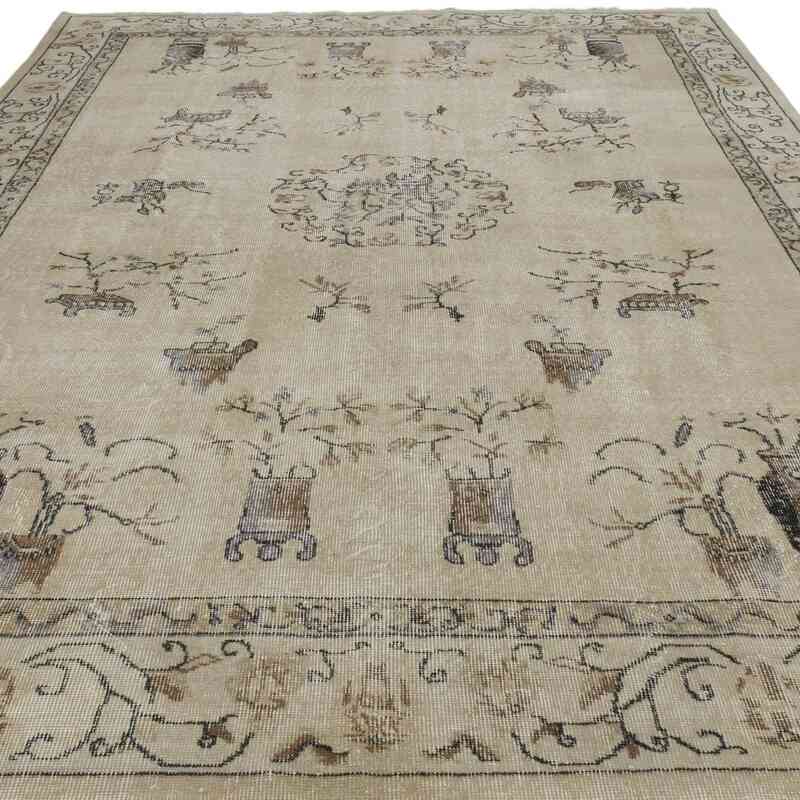 Alfombra Vintage Turca Anudada a Mano - 214 cm x 301 cm - K0066672