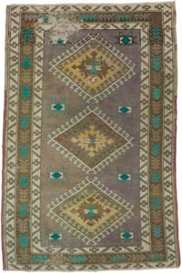 Alfombra Vintage Turca Anudada a Mano - 114 cm x 171 cm