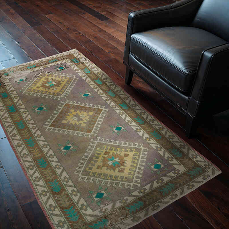 Alfombra Vintage Turca Anudada a Mano - 114 cm x 171 cm - K0066684