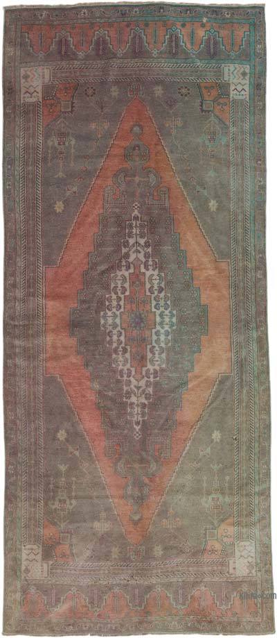 Vintage Turkish Hand-Knotted Runner - 3' 10" x 8' 11" (46 in. x 107 in.)