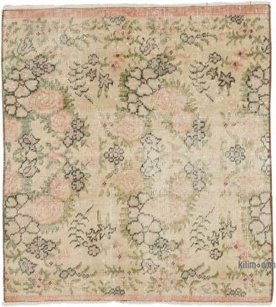 Vintage Turkish Hand-Knotted Rug - 2' 11" x 3' 2" (35 in. x 38 in.)