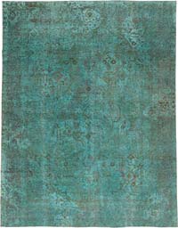 Boyalı El Dokuma Vintage Halı - 301 cm x 386 cm