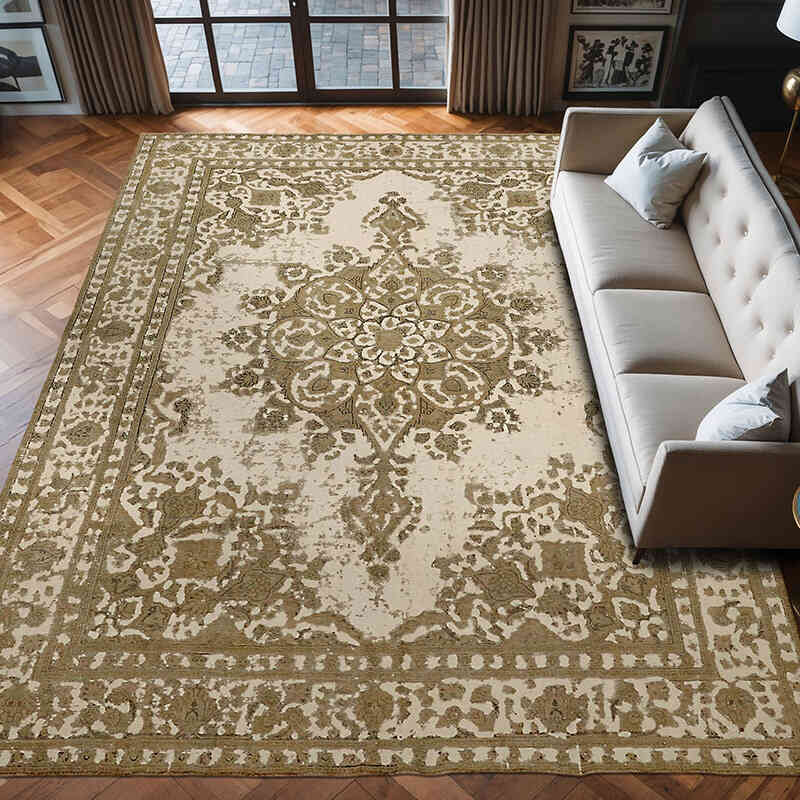 Vintage Hand-Knotted Oriental Rug - 9' 7" x 12' 6" (115" x 150") - K0066737