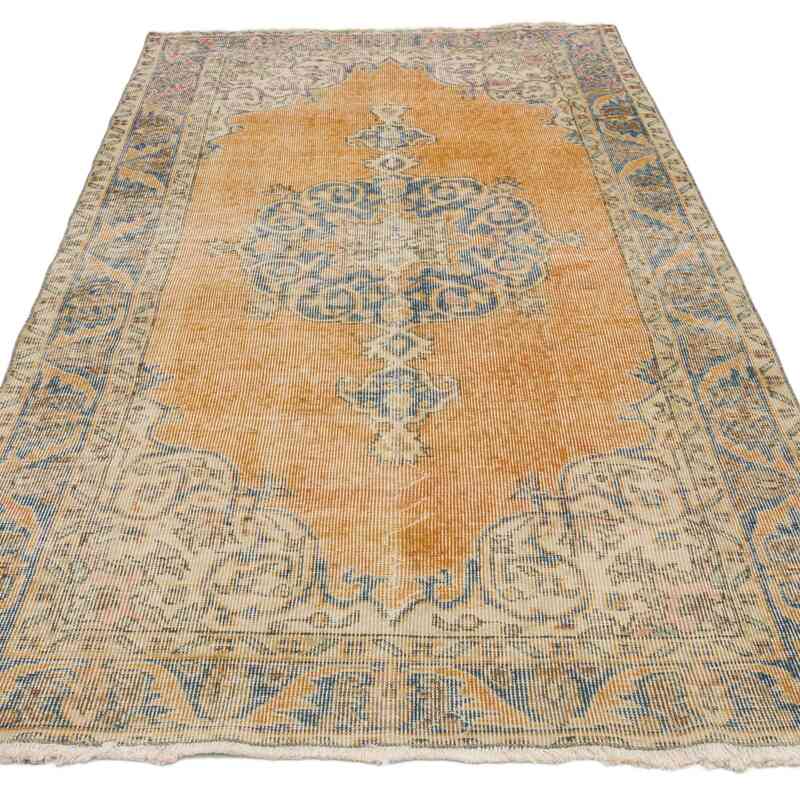Alfombra Vintage Turca Anudada a Mano - 117 cm x 219 cm - K0066751