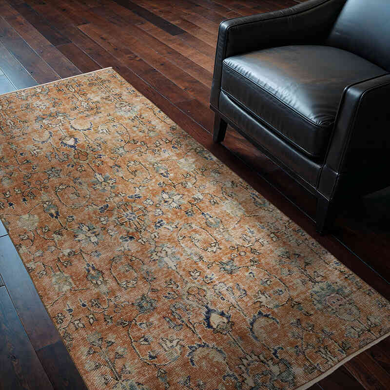 Vintage Turkish Hand-Knotted Rug - 3' 7" x 6' 5" (43" x 77") - K0066769
