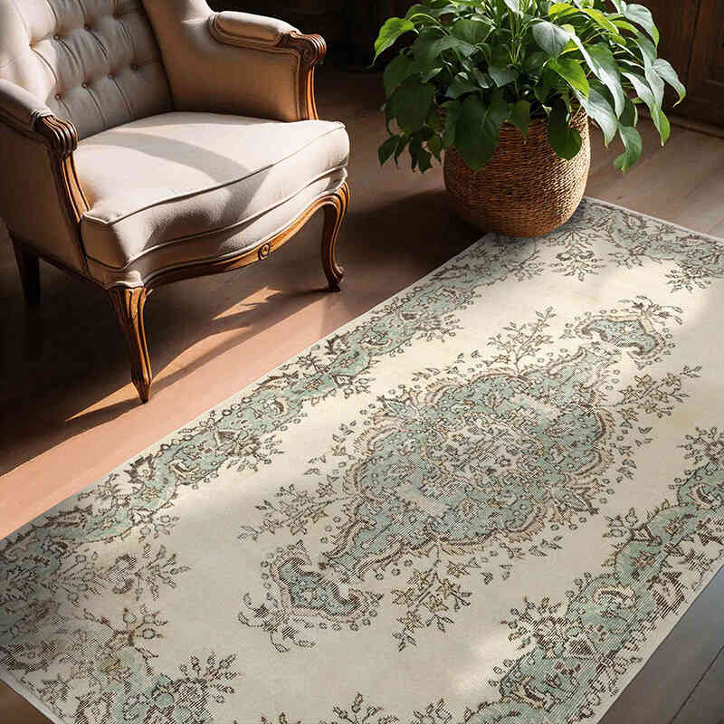 Alfombra Vintage Turca Anudada a Mano - 130 cm x 206 cm - K0066770